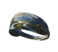 WZYWHJ Bandeau doux et absorbant pour entraînement de basket-ball rouge - Accessoire de cheveux idéal pour le yoga, la course à pied, et plus encore! Imprimé The Mighty River