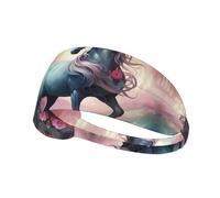 WZYWHJ Bandeau doux et absorbant pour entraînement de basket-ball rouge - Accessoire de cheveux idéal pour le yoga, la course à pied, et plus encore! Belle impression licorne