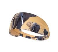 WZYWHJ Bandeau doux et absorbant pour entraînement de basket-ball rouge - Accessoire de cheveux idéal pour le yoga, la course à pied, et plus encore! Imprimé éléphant africain