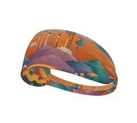 WZYWHJ Bandeau doux et absorbant pour entraînement de basket-ball rouge - Accessoire de cheveux idéal pour le yoga, la course à pied, etc. Image arc-en-ciel étrange
