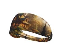 WZYWHJ Bandeau doux et absorbant pour entraînement de basket-ball rouge - Accessoire de cheveux idéal pour le yoga, la course à pied, et plus encore! Impression cabine dans la forêt