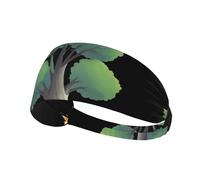 WZYWHJ Bandeau doux et absorbant pour entraînement de basket-ball rouge - Accessoire de cheveux idéal pour le yoga, la course à pied, et plus encore! Impression petit renard derrière l'arbre