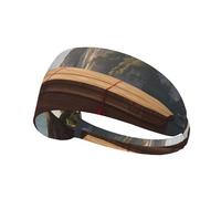 WZYWHJ Bandeau doux et absorbant pour entraînement de basket-ball rouge - Accessoire de cheveux idéal pour le yoga, la course à pied, et plus encore ! Cercueil en bois suspendu à la falaise imprimé
