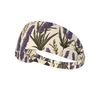 WZYWHJ Bandeau doux et absorbant pour entraînement de basket-ball rouge - Accessoire de cheveux idéal pour le yoga, la course à pied, etc. Motif lavande provençale