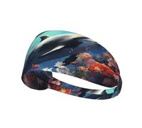 WZYWHJ Bandeau doux et absorbant pour entraînement de basket-ball rouge - Accessoire de cheveux idéal pour le yoga, la course à pied, et plus encore! Belle baleine imprimée