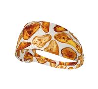 WZYWHJ Bandeau doux et absorbant pour entraînement de basket-ball rouge - Accessoire de cheveux idéal pour le yoga, la course à pied, et plus encore. Imprimé ambre de la Baltique
