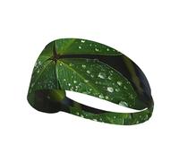 WZYWHJ Bandeau doux et absorbant pour entraînement de basket-ball rouge - Accessoire de cheveux idéal pour le yoga, la course à pied, et plus encore ! Trèfle à trois feuilles parsemé de gouttes d'eau