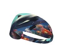 WZYWHJ Bandeau doux et absorbant pour entraînement de basket-ball rouge - Accessoire de cheveux idéal pour le yoga, la course à pied, et plus encore! Belle baleine imprimée
