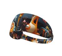 WZYWHJ Bandeau doux et absorbant pour entraînement de basket-ball rouge - Accessoire de cheveux idéal pour le yoga, la course à pied, etc. Animation Art imprimé