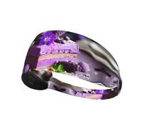 WZYWHJ Bandeau doux et absorbant pour entraînement de basket-ball rouge - Accessoire de cheveux idéal pour le yoga, la course à pied, et plus encore ! Sweet Purple potato cake imprimé