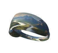 WZYWHJ Bandeau doux et absorbant pour entraînement de basket-ball rouge - Accessoire de cheveux idéal pour le yoga, la course à pied, et plus encore! Imprimé The Mighty River