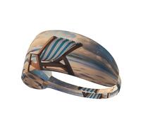 WZYWHJ Bandeau doux et absorbant pour entraînement de basket-ball rouge - Accessoire de cheveux idéal pour le yoga, la course à pied, et plus encore. Beau ciel bleu et mer imprimé