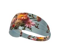 WZYWHJ Bandeau doux et absorbant pour entraînement de basket-ball rouge - Accessoire de cheveux idéal pour le yoga, la course à pied, etc. Motif panier de fleurs