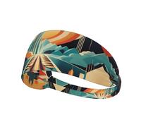 WZYWHJ Bandeau doux et absorbant pour entraînement de basket-ball rouge - Accessoire de cheveux idéal pour le yoga, la course à pied, et plus encore! Un monde coloré imprimé