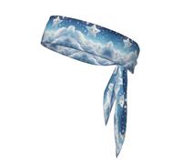 WZYWHJ Bandeau imprimé « Little stars in the white clouds » - Pour homme et femme - Pour la course à pied, l'entraînement, le football