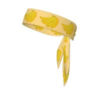 WZYWHJ Bandeaux à motif banane de dessin animé, serre-tête de sport, bandeau pour homme et femme, bandeau pour la course à pied, l'entraînement, le football