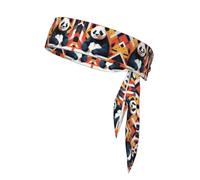 WZYWHJ Bandeaux de sport avec illustration de panda, bandeau de sport pour homme et femme, bandeau pour la course à pied, l'entraînement, le football