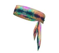 WZYWHJ Bandeaux holographiques néon avec image de ville, bandeau de sport, bandeau pour homme et femme, bandeau pour la course à pied, l'entraînement, le football