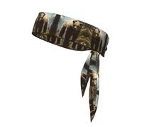 WZYWHJ Bandeaux imprimés ours dans la forêt, serre-tête de sport, bandeau pour homme et femme, bandeau pour la course à pied, l'entraînement, le football