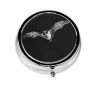 WZYWHJ Bats in The Sky Printing Boîte à médicaments circulaire de voyage, portable avec compartiments, mini distributeur de pilules