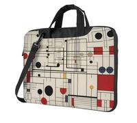 WZYWHJ Bauhaus Lines Prints Sac pour ordinateur portable avec intérieur doux, plusieurs poches, idéal pour les hommes, les voyages et les affaires, noir, 14 inch