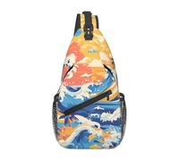 WZYWHJ Beach Maui Hawaii Sunset Sea Waves Clouds Prints Sac à bandoulière décontracté pour homme avec grande capacité de stockage et bandoulière réglable