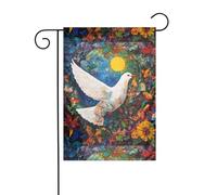 WZYWHJ Beau drapeau de jardin décoratif motif pigeon 30,5 x 45,7 cm pour un environnement extérieur tendance