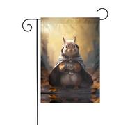 WZYWHJ Beau drapeau de jardin imprimé écureuil capé décoration 30,5 x 45,7 cm pour un environnement extérieur tendance