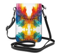 WZYWHJ Beau sac à bandoulière en cuir avec imprimé plumes pour femme avec bandoulière réglable