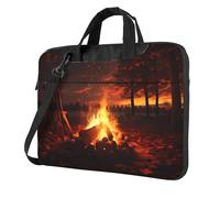 WZYWHJ Beautiful bonfire Prints Sacoche pour ordinateur portable 13" avec intérieur doux, plusieurs poches, idéal pour les hommes, les voyages et les affaires, noir