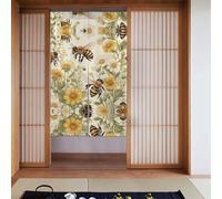WZYWHJ Bees Collecting Honey Prints Rideaux de qualité - Séparateurs de pièce polyvalents pour la maison, le bureau, la cuisine - Rideau élégant et fonctionnel 86,4 x 142,2 cm