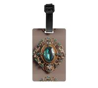 WZYWHJ Belle broche vintage imprimée étiquette de bagage avec dragonne amovible - Crochet de voyage pour une identification facile - Taille de carte de visite légère et personnalisable