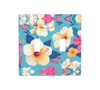 WZYWHJ Belle plaque murale décorative à motif de fleurs d'hibiscus, 11,4 x 11,4 cm, durable et élégante pour les zones résidentielles et commerciales