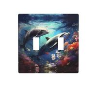 WZYWHJ Belle plaque murale décorative imprimée baleine, 11,4 x 11,4 cm, durable et élégante pour les zones résidentielles et commerciales
