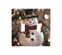 WZYWHJ Belle plaque murale décorative imprimée bonhomme de neige 11,4 x 11,4 cm, durable et élégante pour les zones résidentielles et commerciales