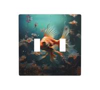 WZYWHJ Belle plaque murale décorative imprimée petit poisson rouge 11,4 x 11,4 cm, durable et élégante pour les zones résidentielles et commerciales