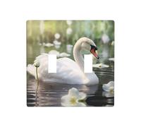 WZYWHJ Belle plaque murale décorative motif cygne blanc 11,4 x 11,4 cm, durable et élégante pour les zones résidentielles et commerciales