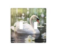 WZYWHJ Belle plaque murale décorative motif cygne blanc 11,4 x 11,4 cm, durable et élégante pour les zones résidentielles et commerciales