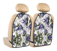 WZYWHJ Bellflower Lot de 2 coussins de rangement anti-coups de pied pour siège de voiture Motif imprimé Papier peint multifonction