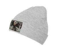 WZYWHJ Black Eagle Guarding The Sword Printing Bonnet tricoté en laine pour adultes, confortable pour l'automne et l'hiver, gris, Taille unique