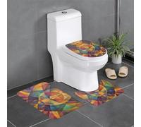 WZYWHJ Block Harmony Lot de 4 tapis de salle de bain de qualité, durables, faciles à nettoyer, adaptés pour la salle de bain et les toilettes