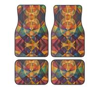 WZYWHJ Block Harmony Prints Lot de 4 tapis de sol de voiture en polyester durable, facile à nettoyer, dessous antidérapant