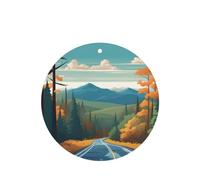 WZYWHJ Blue Ridge Parkway Mountains Lot de 6 désodorisants de voiture à suspendre Forme ronde