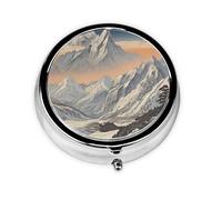 WZYWHJ Boîte à médicaments circulaire Alpine Dawn Printing - Portable - Avec compartiments - Mini distributeur de pilules