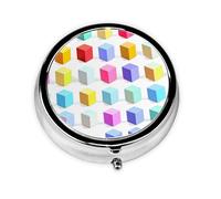 WZYWHJ Boîte à médicaments circulaire avec compartiments et compartiments - Cubes colorés