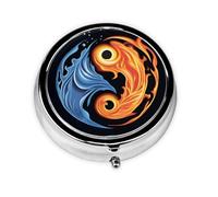 WZYWHJ Boîte à médicaments circulaire avec compartiments et mini distributeur de pilules avec impression Tai Chi