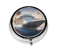 WZYWHJ Boîte à médicaments circulaire avec compartiments Motif bateau de croisière cool