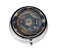 WZYWHJ Boîte à médicaments circulaire avec compartiments - Motif boussole de tarot
