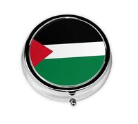 WZYWHJ Boîte à médicaments circulaire avec compartiments Motif drapeau de l'État de Palestine