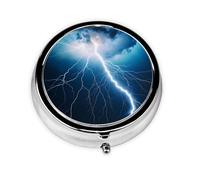 WZYWHJ Boîte à médicaments circulaire avec compartiments Motif foudre